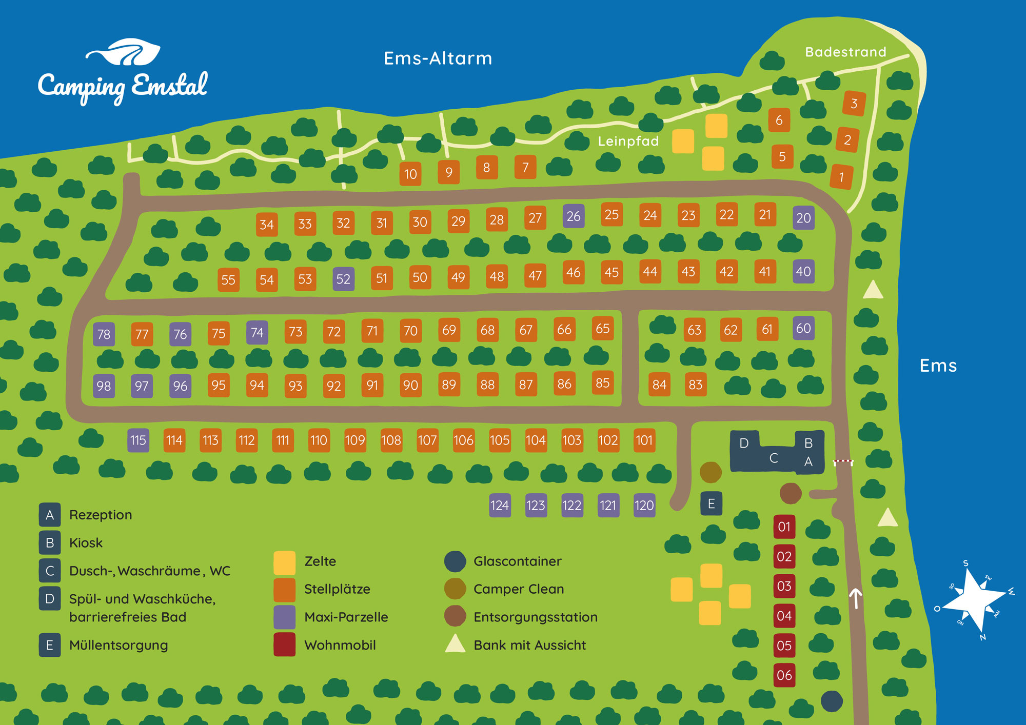 Lageplan Camping Emstal