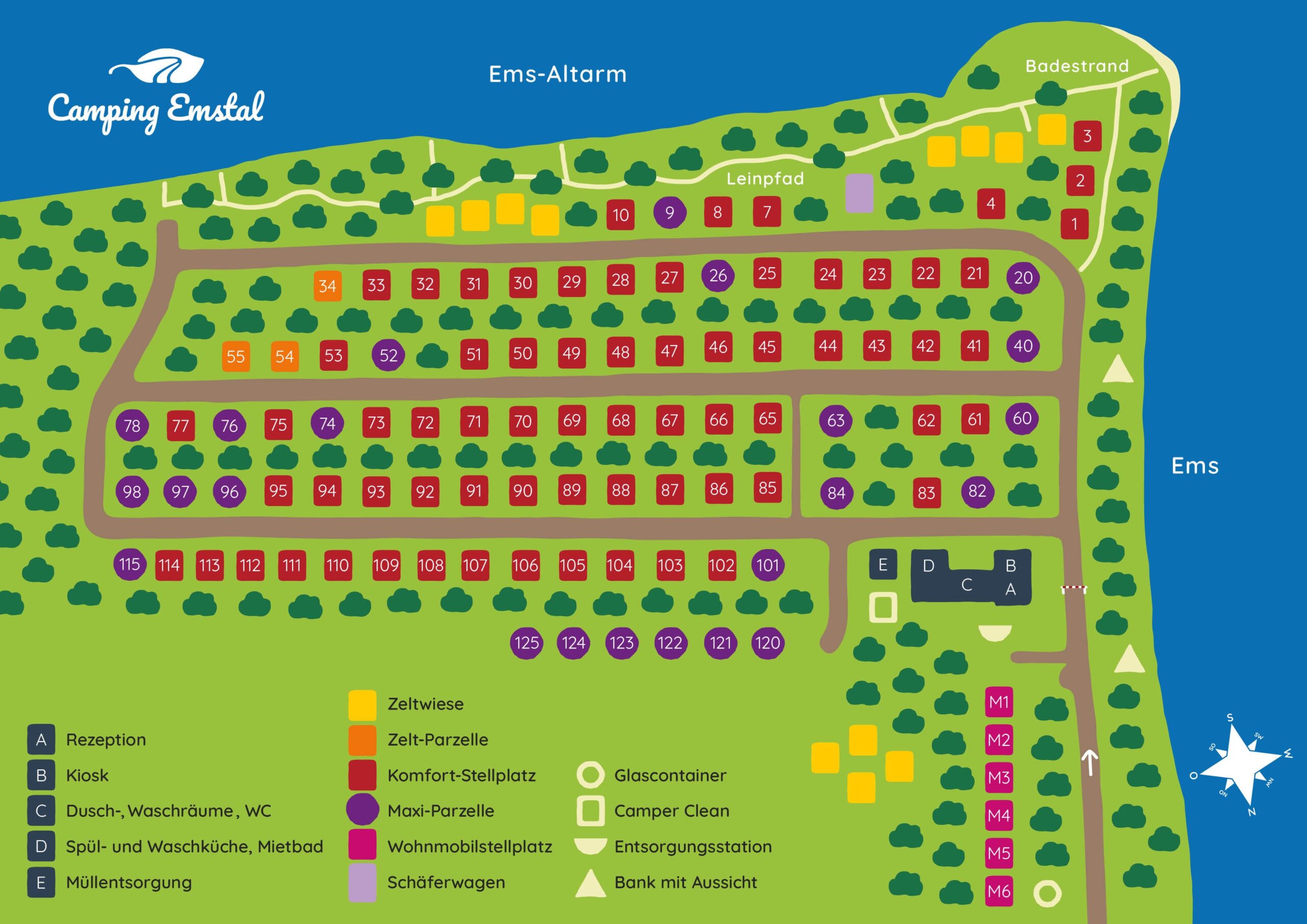 Lageplan Camping Emstal